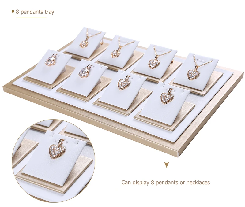 Jewelry Props Ring Necklace Display Tray Bracelet Earring Holder Exhibitor Jewelry Tray Bangle Rack Leather Jewelry Organizer