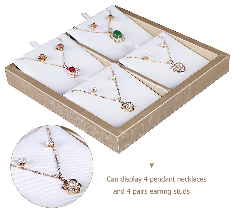 Jewelry Props Ring Necklace Display Tray Bracelet Earring Holder Exhibitor Jewelry Tray Bangle Rack Leather Jewelry Organizer