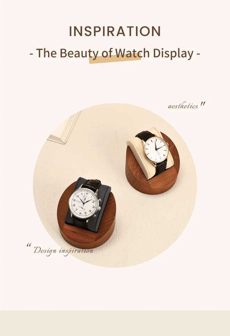 Oirlv Wooden Watch Holder with Pillow Watch Display Stand Watch Storage Box Jewelry Organizer Photography Props Counter Shows