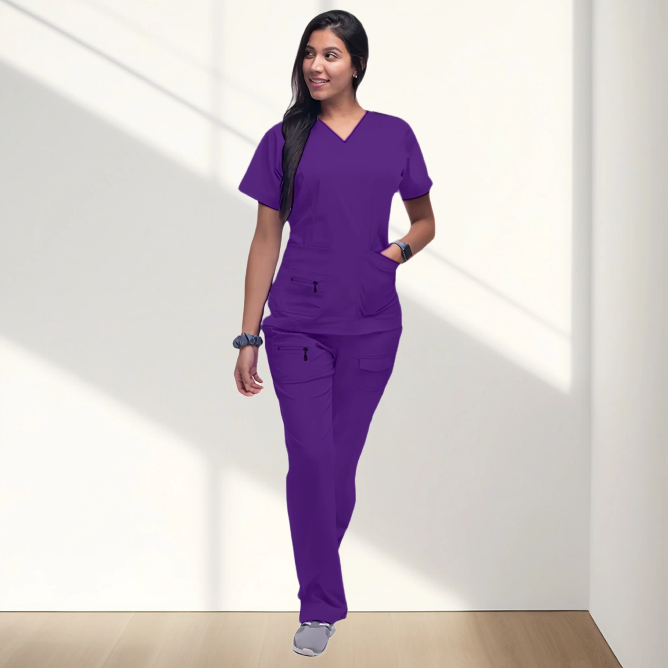 Anti Wrinkle Breathable Hospital Scrubs Uniform Suits Easy-wash Medical Scrub Vendors Surgical Uniform Scrub Suits for Women