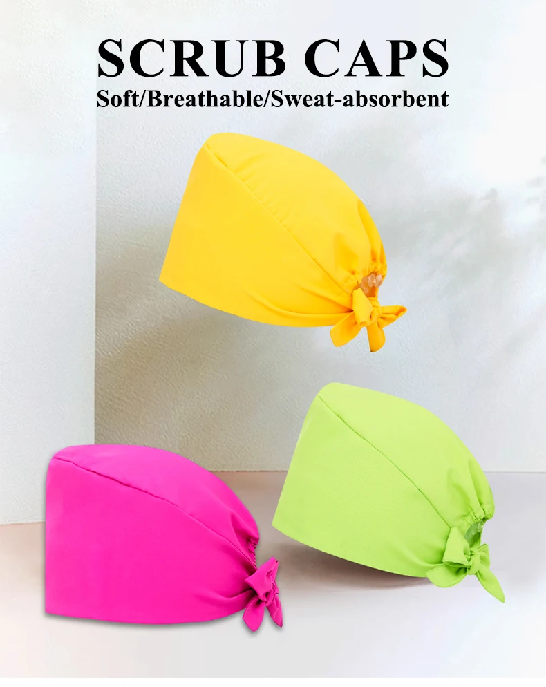 Quick-Dry Spandex Medical Caps Soft Hospital Surgical Hats Dental Clinic Scrub Caps Beauty Salon SPA Work Headwear MSG-02