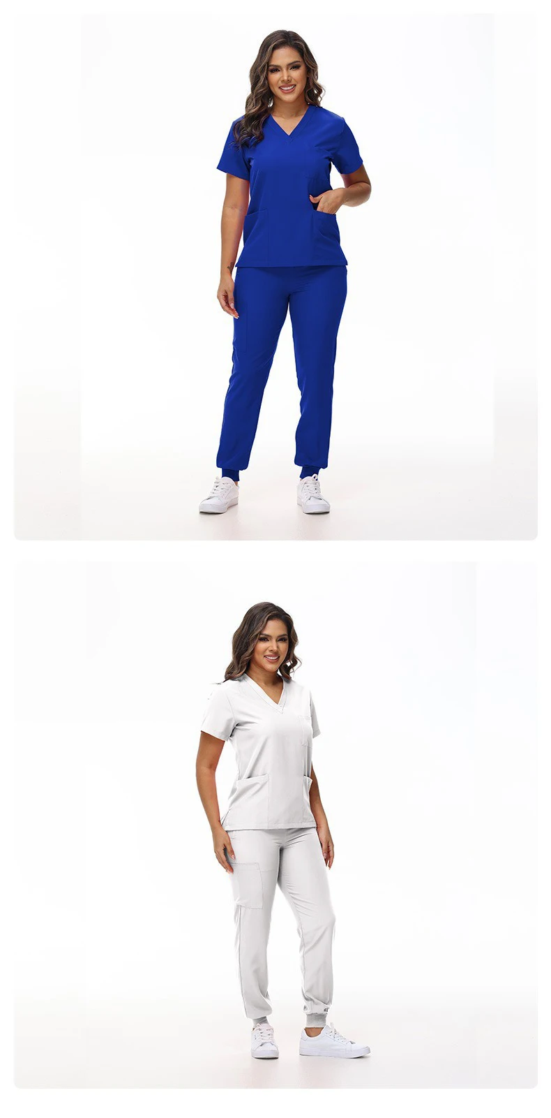 Stretchy Medical Scrubs Uniform Doctor and Nurse Uniform Durable Dental Pediatric Quick-Dry Healthcare Workwear Scrub Set 42109