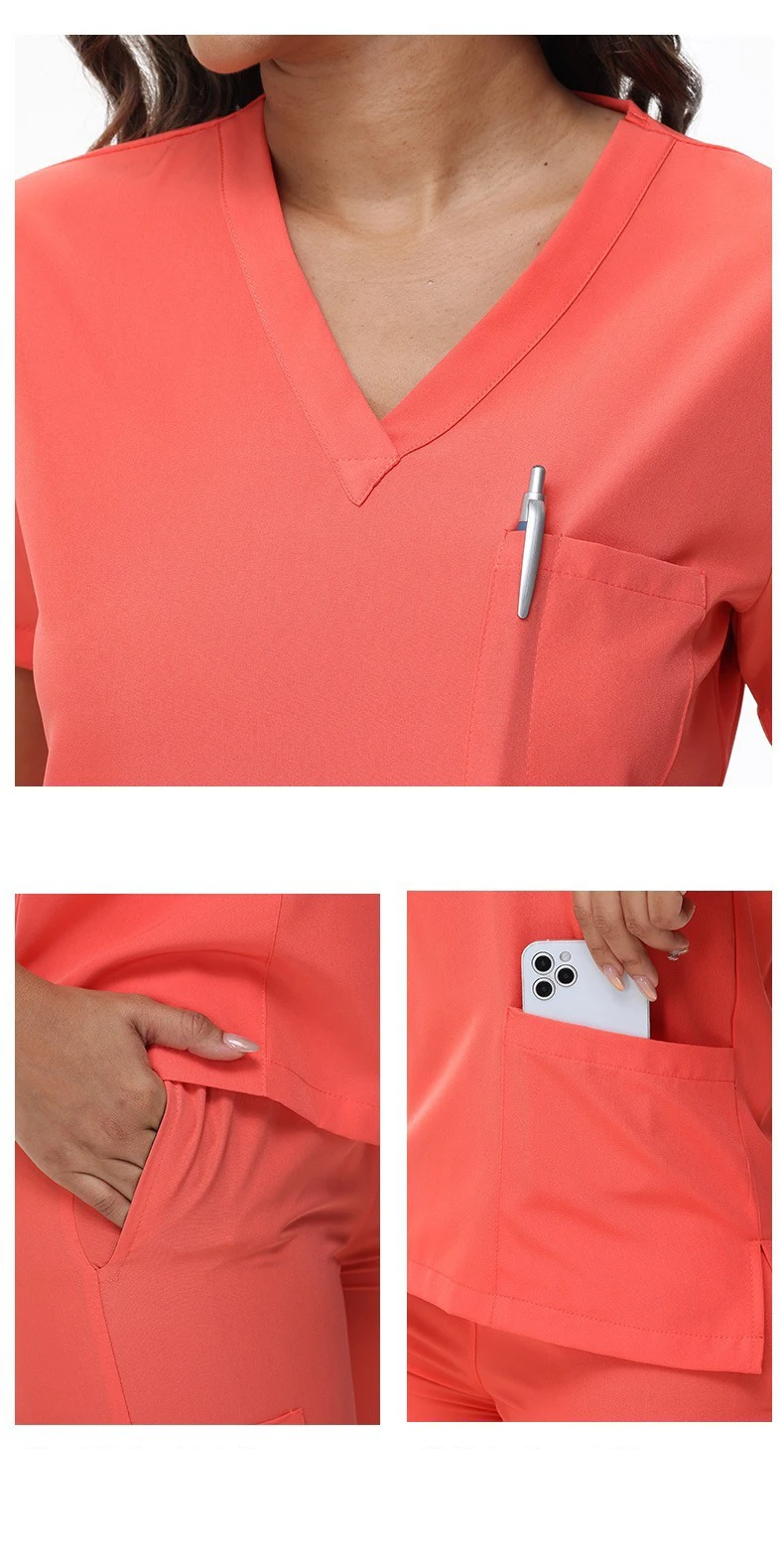 Stretchy Medical Scrubs Uniform Doctor and Nurse Uniform Durable Dental Pediatric Quick-Dry Healthcare Workwear Scrub Set 42109