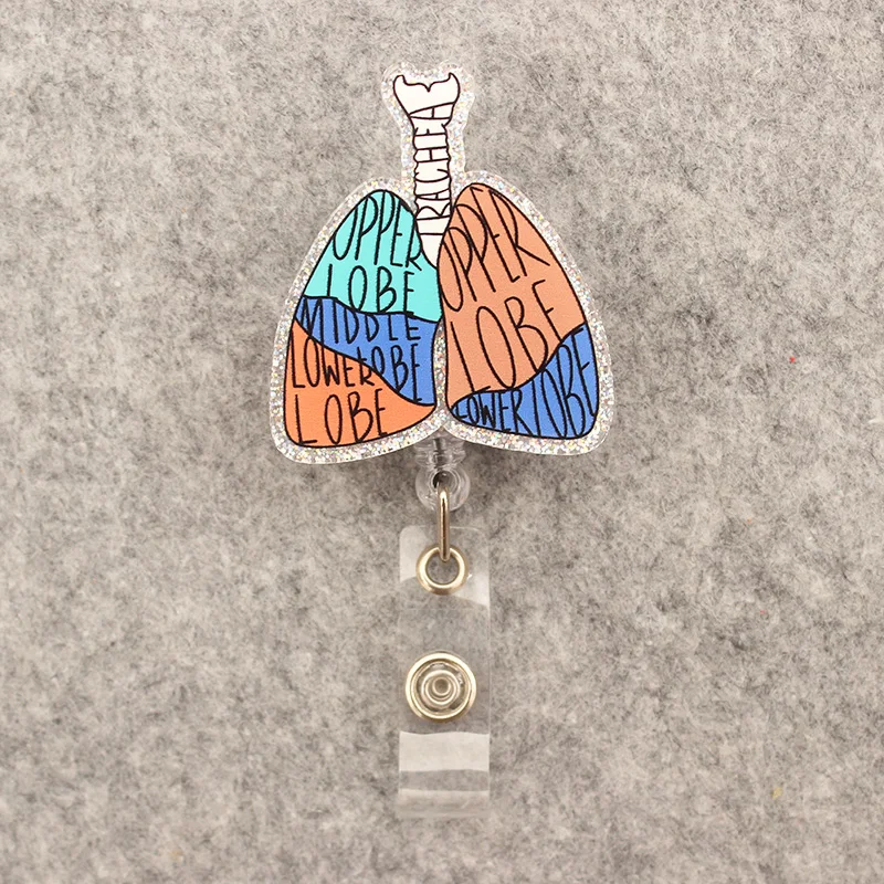 People Brain Eyes Lungs Style Rotate Badge Reel Nurse Workers Enfermera ID Holder Retractable Card Holder Accessory