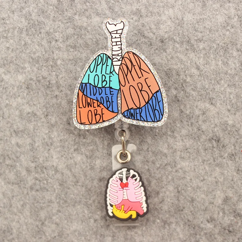 People Brain Eyes Lungs Style Rotate Badge Reel Nurse Workers Enfermera ID Holder Retractable Card Holder Accessory