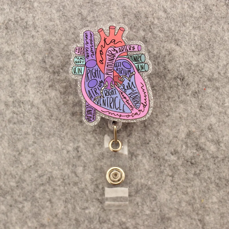 People Brain Eyes Lungs Style Rotate Badge Reel Nurse Workers Enfermera ID Holder Retractable Card Holder Accessory