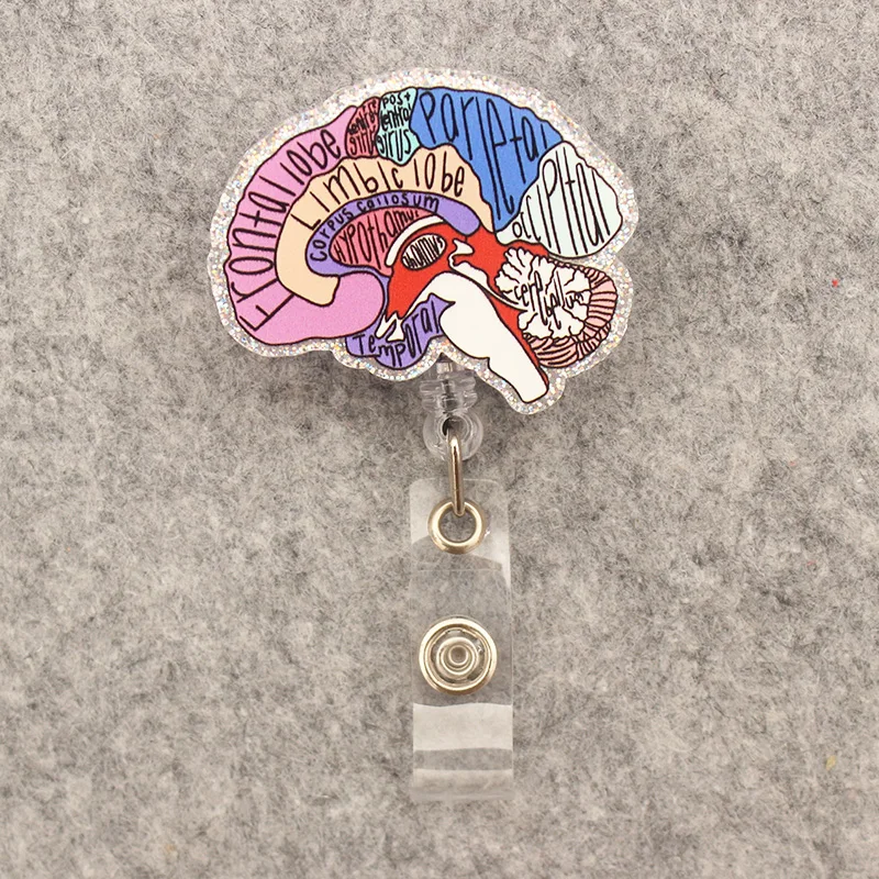 People Brain Eyes Lungs Style Rotate Badge Reel Nurse Workers Enfermera ID Holder Retractable Card Holder Accessory
