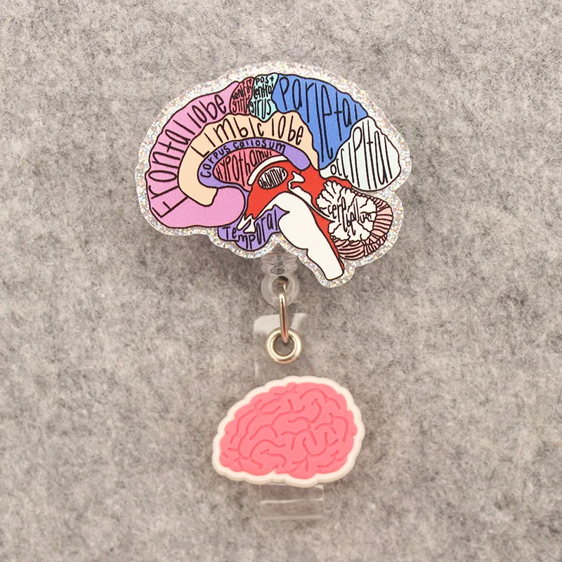 People Brain Eyes Lungs Style Rotate Badge Reel Nurse Workers Enfermera ID Holder Retractable Card Holder Accessory