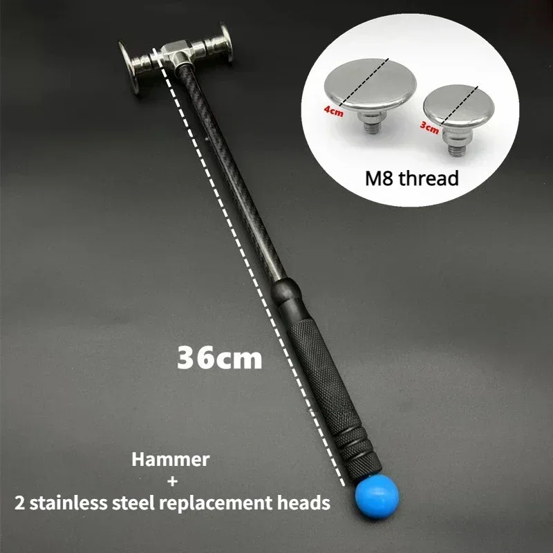 Car Dent Repair Hammer Body Repair Percussion Leveling Hammer Replaceable Traceless Repair Tool Carbon Fiber and Stainless Steel