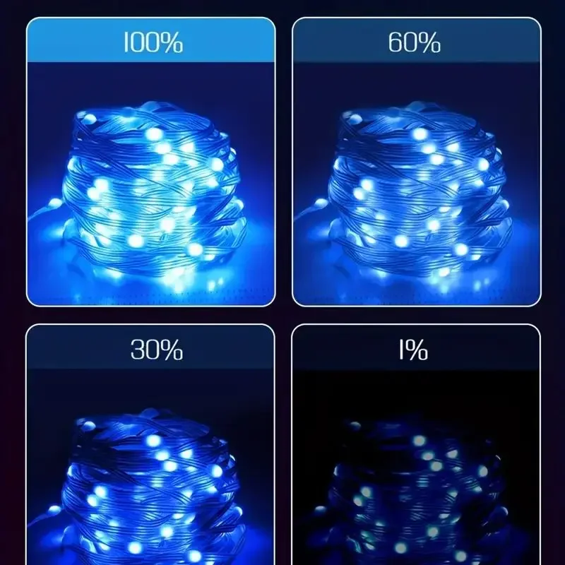 USB 5V Smart RGB-IC Fairy Light String Christmas Lights Decorations Lamp Garland WS2812 Bluetooth APP&Remote Control Addressable