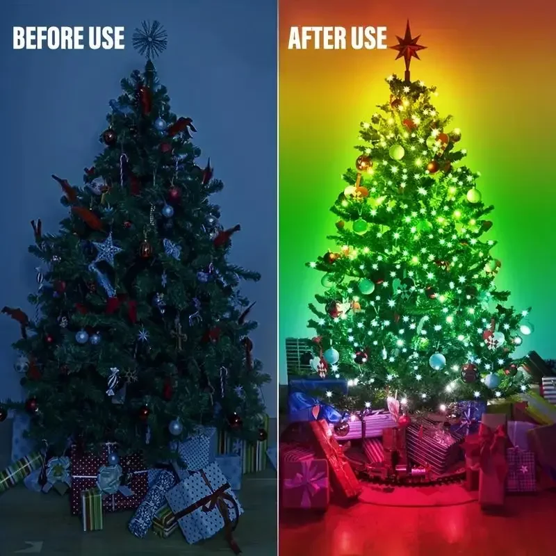 USB 5V Smart RGB-IC Fairy Light String Christmas Lights Decorations Lamp Garland WS2812 Bluetooth APP&Remote Control Addressable