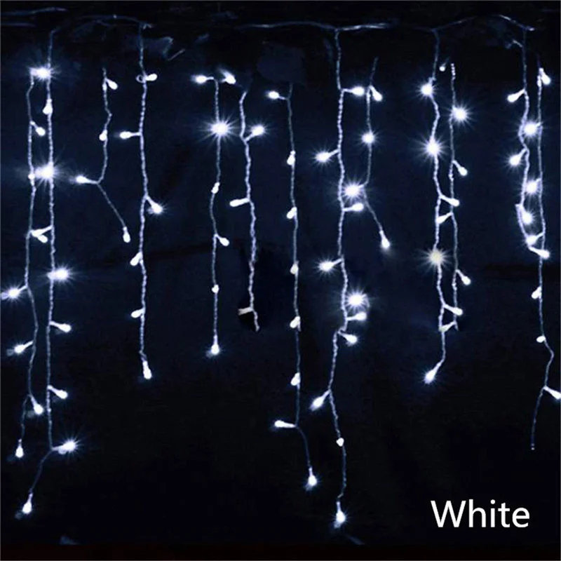Christmas Lights Outdoor Decoration 5m Droop 0.4-0.6m Led Curtain Icicle String Lights Garden Xmas Party Decorative Lights