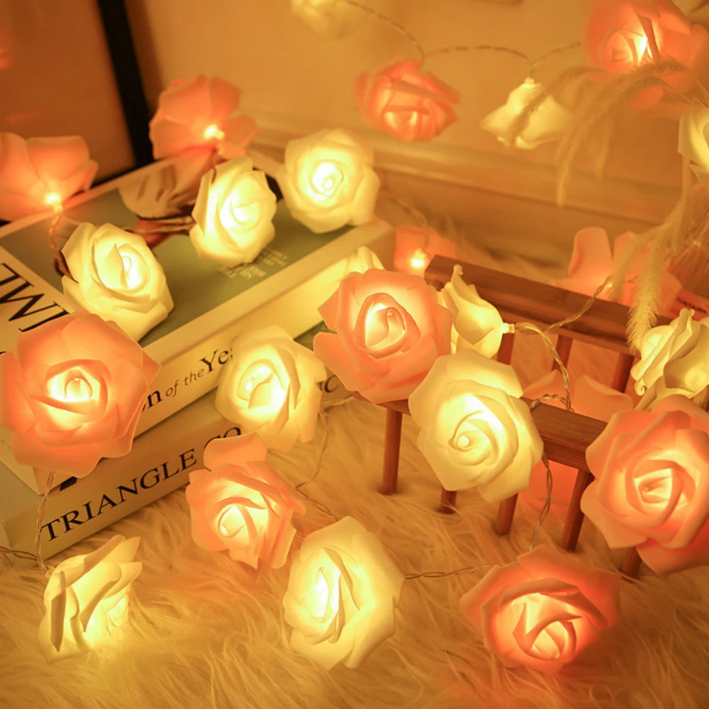5V USB Battery Rose Flower LED String Light Red Pink Warm Blue RGB Wedding Christmas Party Decoration 1.5M 3M 6M 10M Fairy Light
