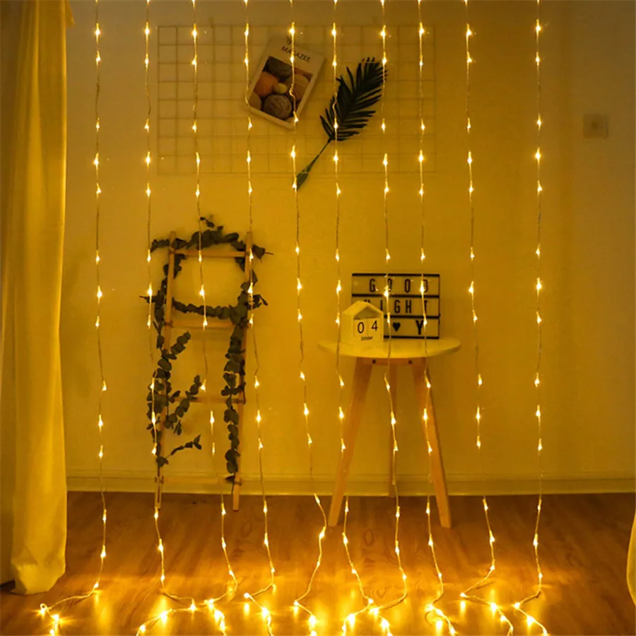 3x2/3x3/6x3M LED Meteor Shower Rain Waterfall Curtain Lights Christmas LED String Lights Window Waterfall Fairy Icicle Lights