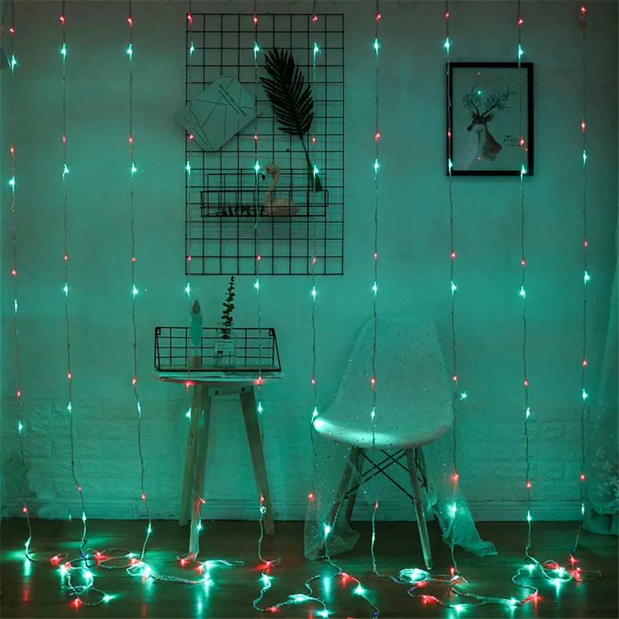 3x2/3x3/6x3M LED Meteor Shower Rain Waterfall Curtain Lights Christmas LED String Lights Window Waterfall Fairy Icicle Lights