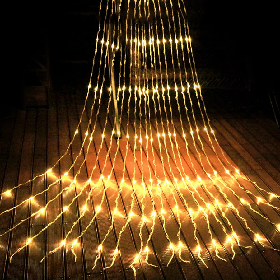 3x2/3x3/6x3M LED Meteor Shower Rain Waterfall Curtain Lights Christmas LED String Lights Window Waterfall Fairy Icicle Lights