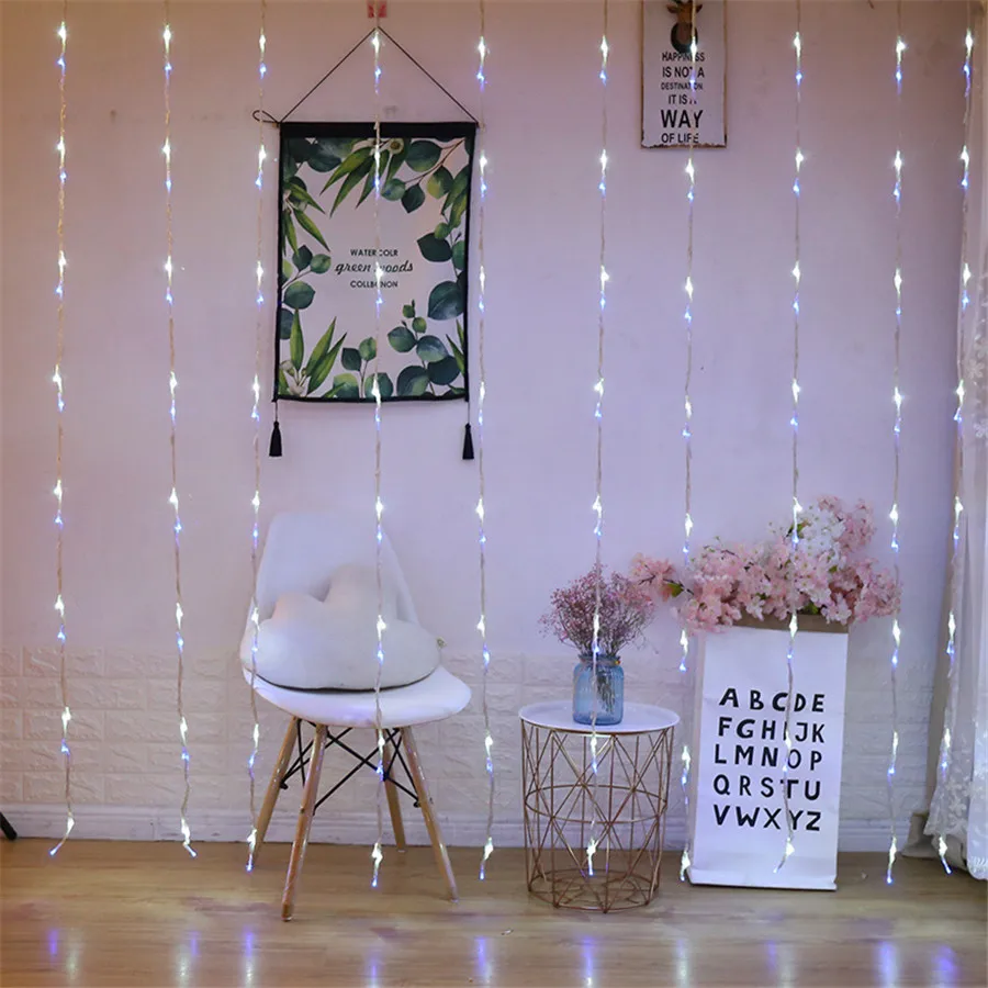 3x2/3x3/6x3M LED Meteor Shower Rain Waterfall Curtain Lights Christmas LED String Lights Window Waterfall Fairy Icicle Lights