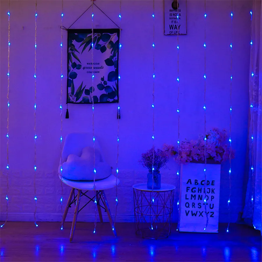 3x2/3x3/6x3M LED Meteor Shower Rain Waterfall Curtain Lights Christmas LED String Lights Window Waterfall Fairy Icicle Lights
