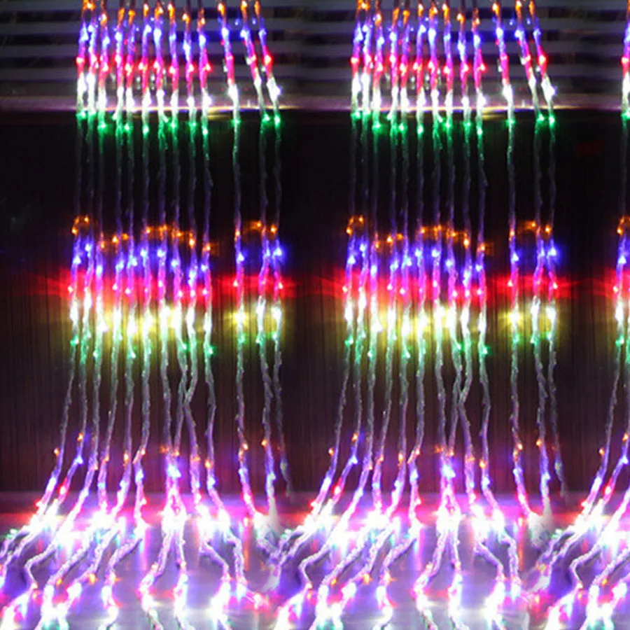 3x2/3x3/6x3M LED Meteor Shower Rain Waterfall Curtain Lights Christmas LED String Lights Window Waterfall Fairy Icicle Lights