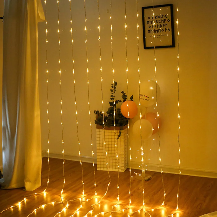 3x2/3x3/6x3M LED Meteor Shower Rain Waterfall Curtain Lights Christmas LED String Lights Window Waterfall Fairy Icicle Lights