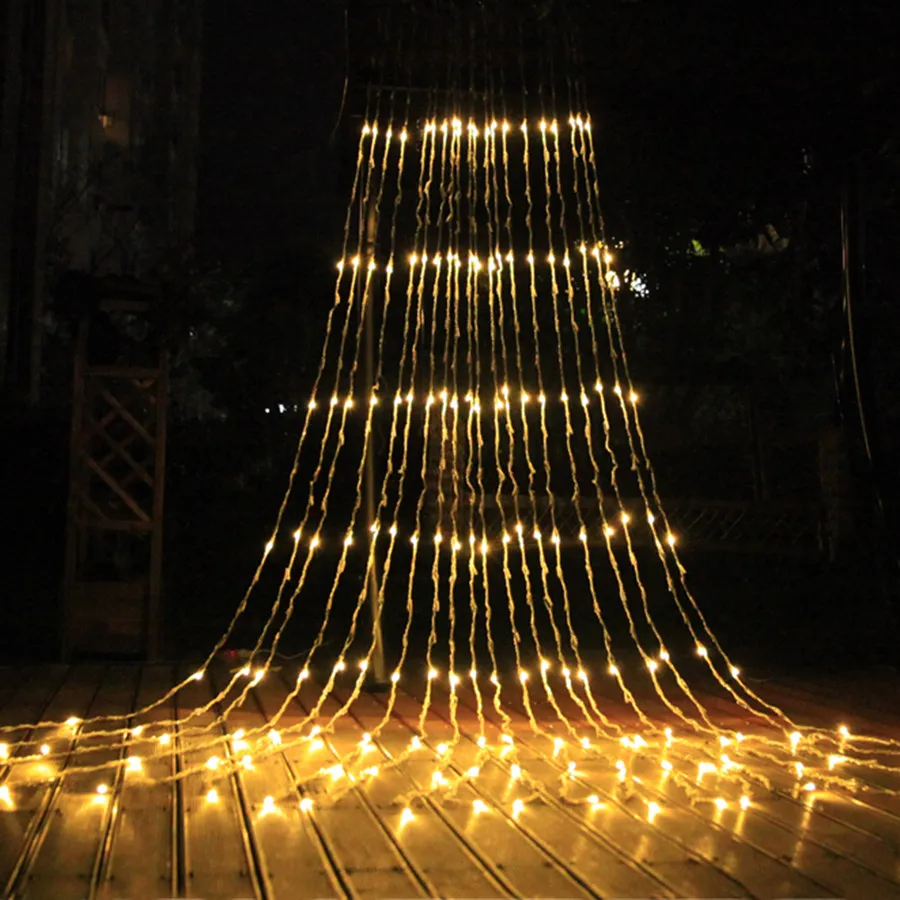 3x2/3x3/6x3M LED Meteor Shower Rain Waterfall Curtain Lights Christmas LED String Lights Window Waterfall Fairy Icicle Lights