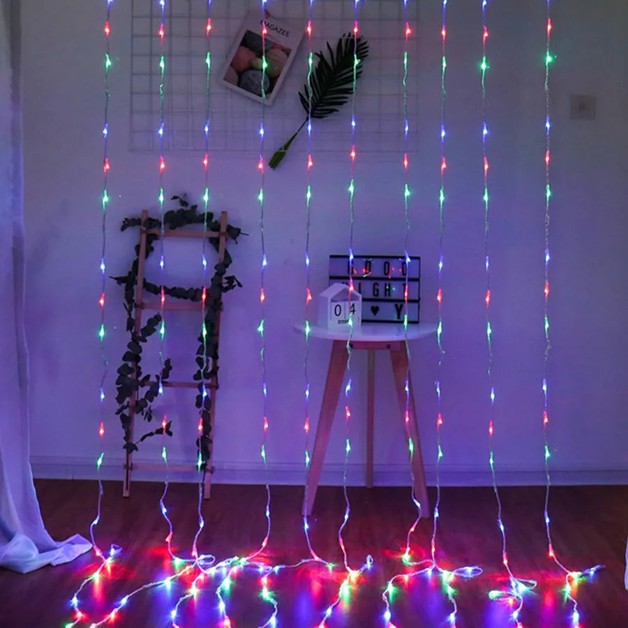 3x2/3x3/6x3M LED Meteor Shower Rain Waterfall Curtain Lights Christmas LED String Lights Window Waterfall Fairy Icicle Lights