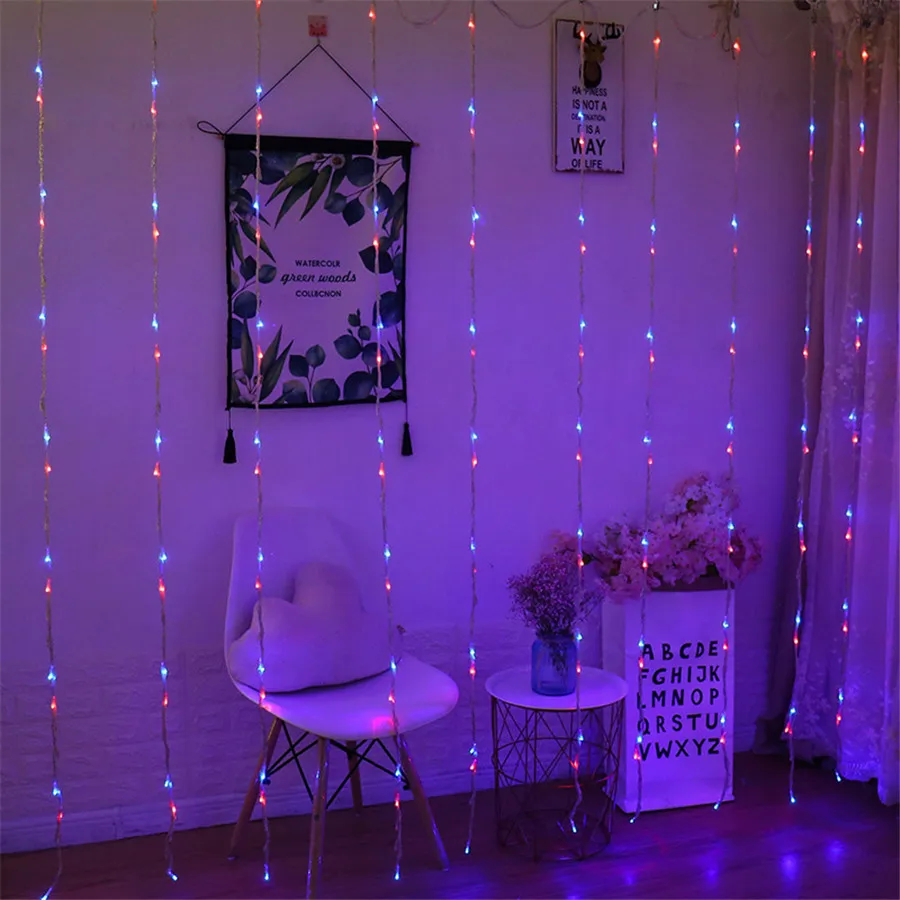 3x2/3x3/6x3M LED Meteor Shower Rain Waterfall Curtain Lights Christmas LED String Lights Window Waterfall Fairy Icicle Lights