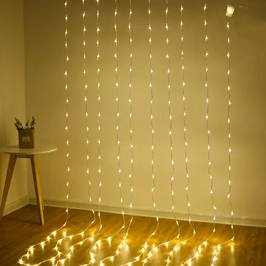 3x2/3x3/6x3M LED Meteor Shower Rain Waterfall Curtain Lights Christmas LED String Lights Window Waterfall Fairy Icicle Lights