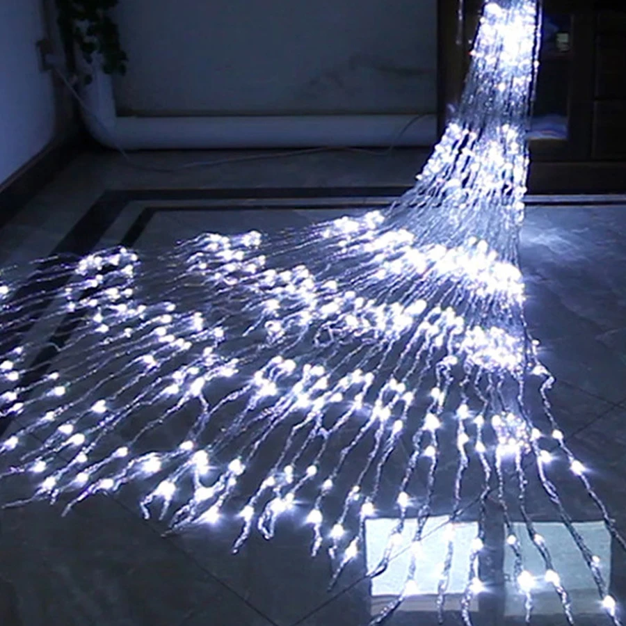 3x2/3x3/6x3M LED Meteor Shower Rain Waterfall Curtain Lights Christmas LED String Lights Window Waterfall Fairy Icicle Lights