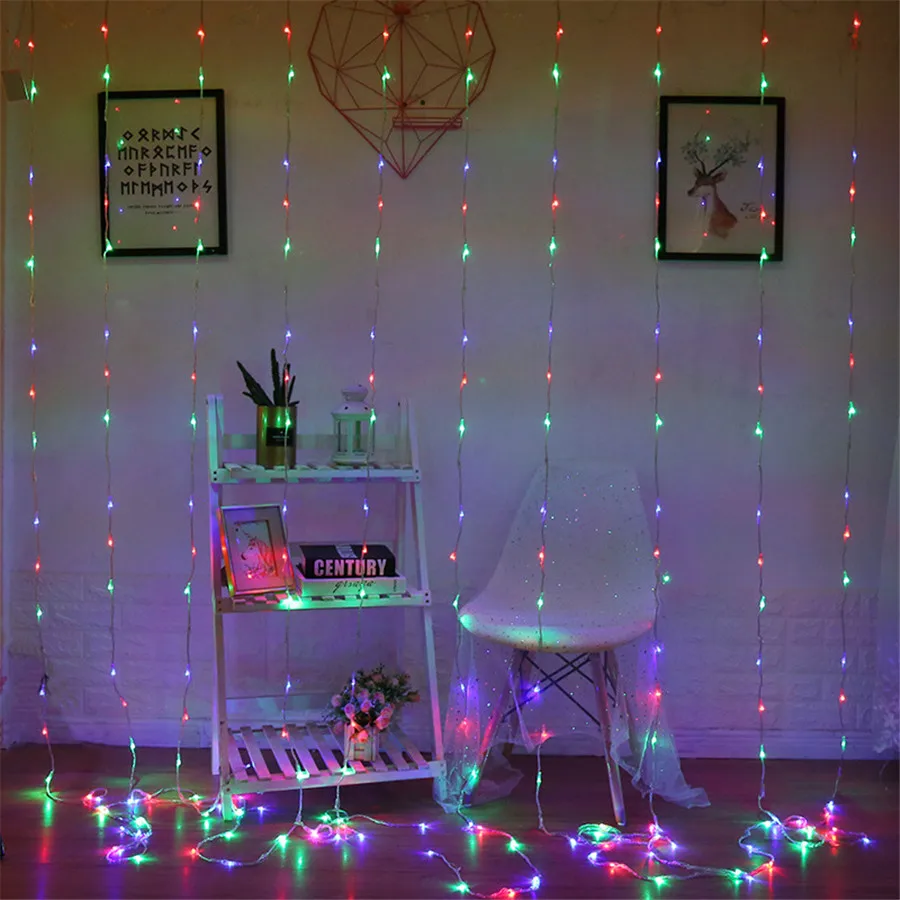 3x2/3x3/6x3M LED Meteor Shower Rain Waterfall Curtain Lights Christmas LED String Lights Window Waterfall Fairy Icicle Lights