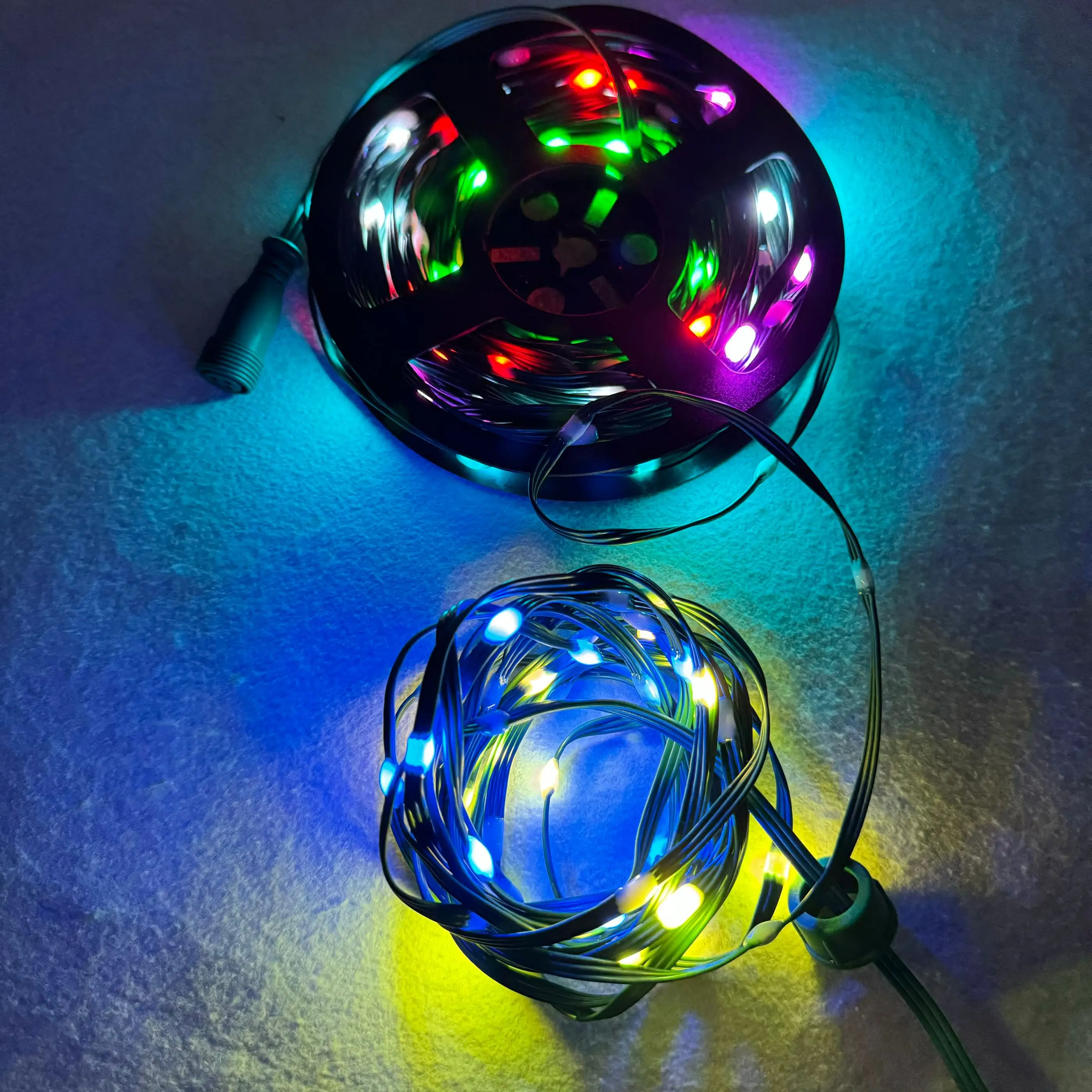 DC12V 20AWG Green Wire Milky Lenses 5cm/10cm Pitch 50ct/100ct/200ct Seed LED Pixel String Light WS2811 RGB Addressable IP67
