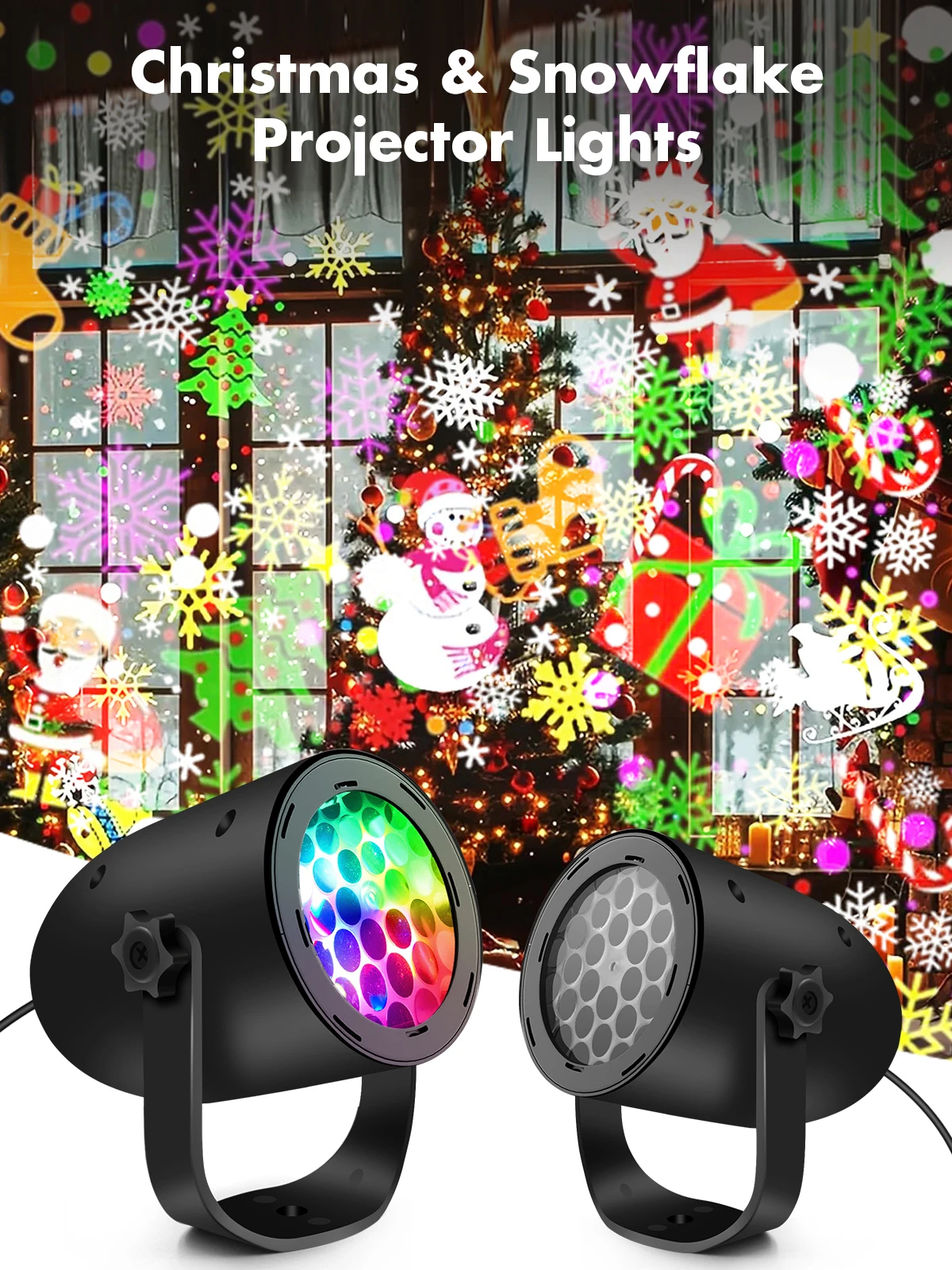 Christmas LED Snowflake Lights Projector for Indoor/Outdoor Garden Patio Yard House Wall Holiday Projector for Xmas New Year