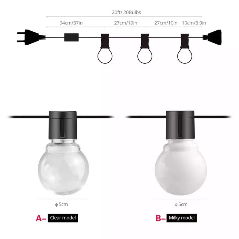 Outdoor Garland Street G50 Bulb String Light Christmas Lamp For Garden Party Camping Holiday Lighting