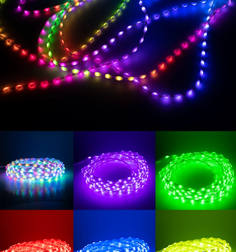 Wholesale Full Dream Color LED Strip String Fairy Lights WS2811 RGBIC Addressable Individually 5V IP67 Decorate Christmas Tree