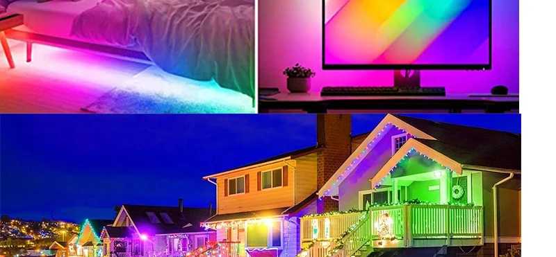 DC12V WS2811 WS2812 SK6812 Dream Color Fairy String Lights RGBIC Addressable Individually Room TV Party Kitchen Decoration