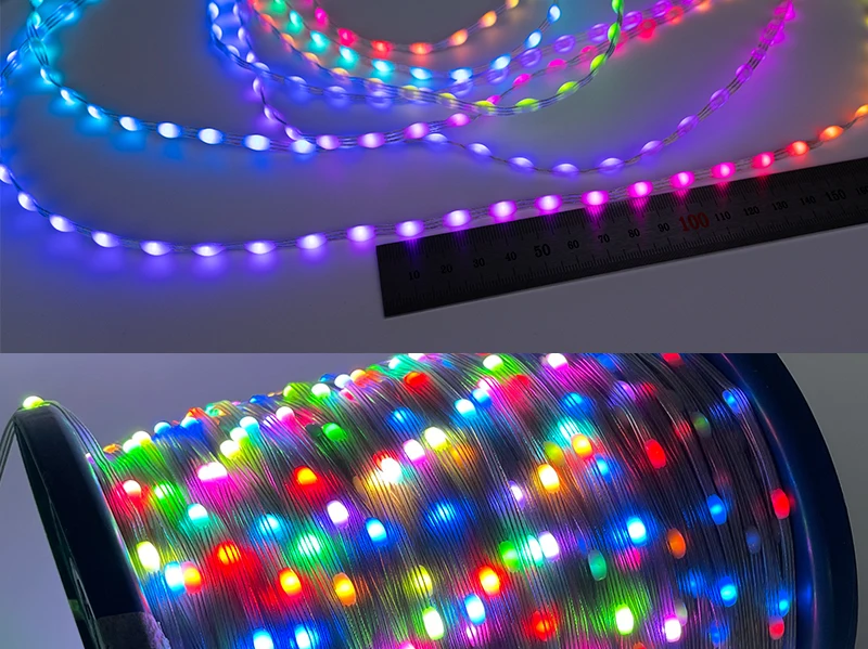 DC12V WS2811 WS2812 SK6812 Dream Color Fairy String Lights RGBIC Addressable Individually Room TV Party Kitchen Decoration