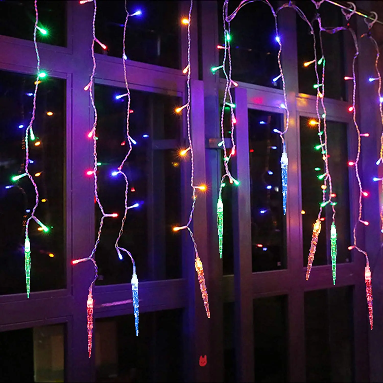 Street Garland on House Led Icicle Lights Christmas Ornaments New Year 2026 Home Decor Four Light Colors Available Ice Festoon