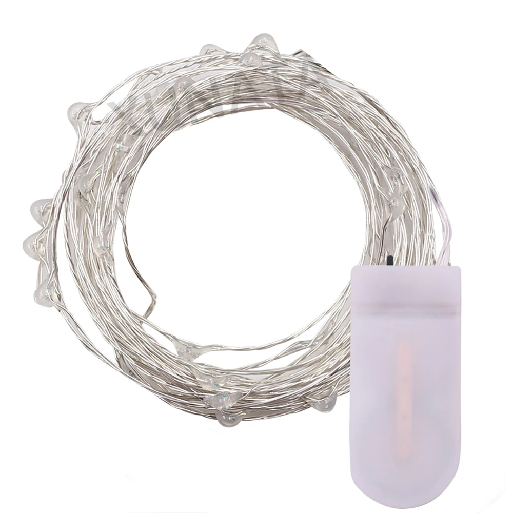 LED Silver Wire Fairy Lights Battery Operated Waterproof Led String with On Off Switch for Wedding Christmas Party Home Decor