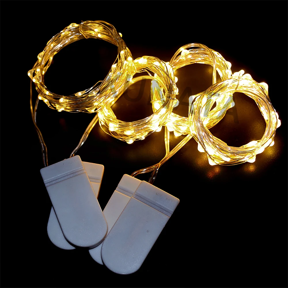 LED Silver Wire Fairy Lights Battery Operated Waterproof Led String with On Off Switch for Wedding Christmas Party Home Decor