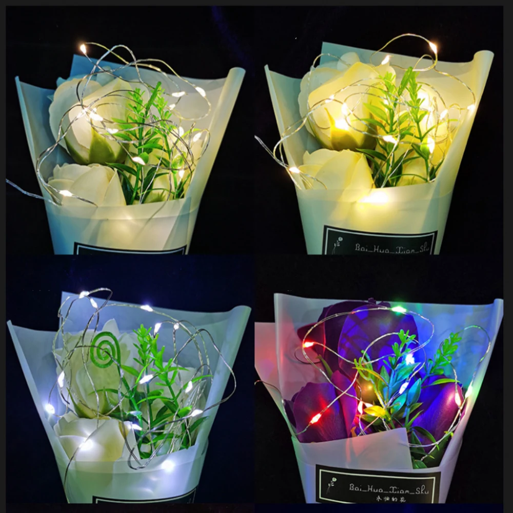 LED Silver Wire Fairy Lights Battery Operated Waterproof Led String with On Off Switch for Wedding Christmas Party Home Decor
