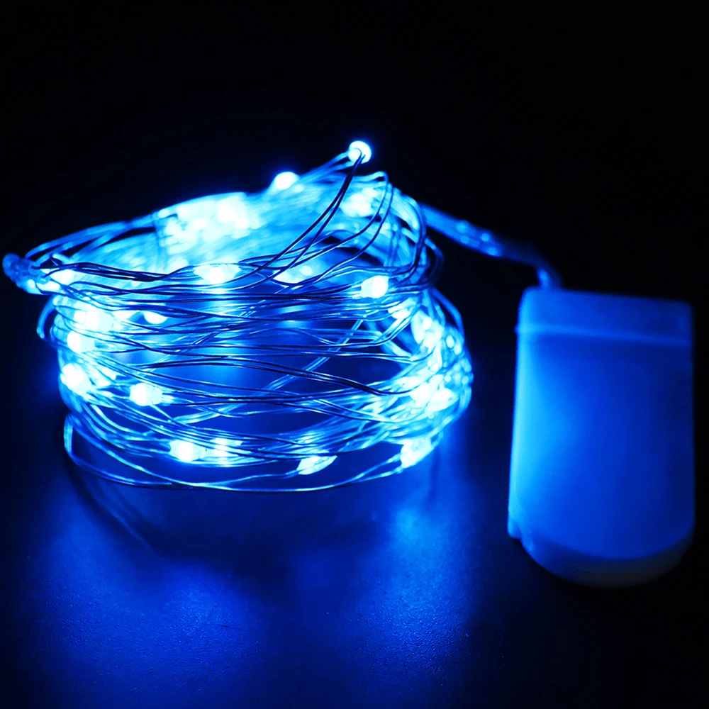 LED Silver Wire Fairy Lights Battery Operated Waterproof Led String with On Off Switch for Wedding Christmas Party Home Decor