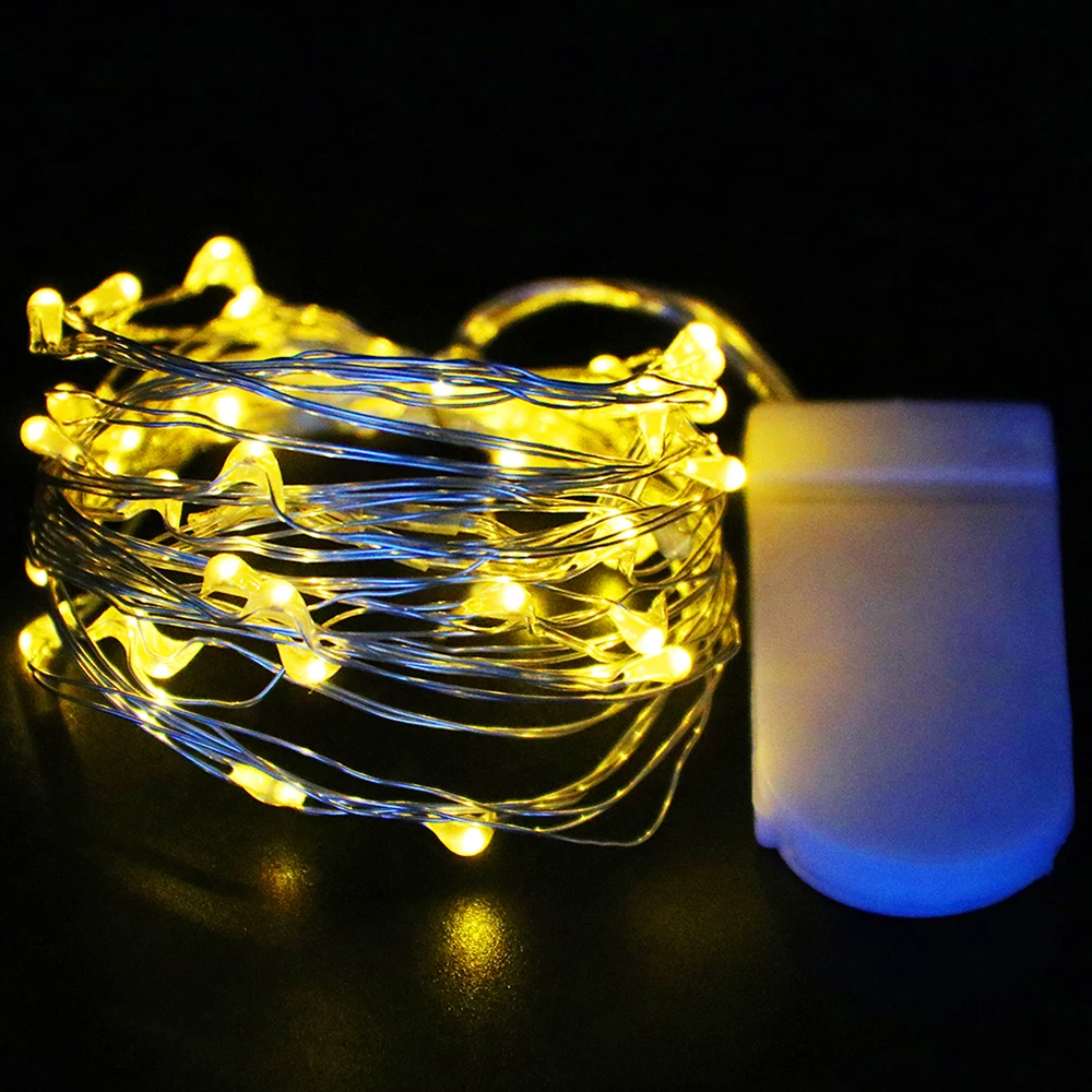 LED Silver Wire Fairy Lights Battery Operated Waterproof Led String with On Off Switch for Wedding Christmas Party Home Decor