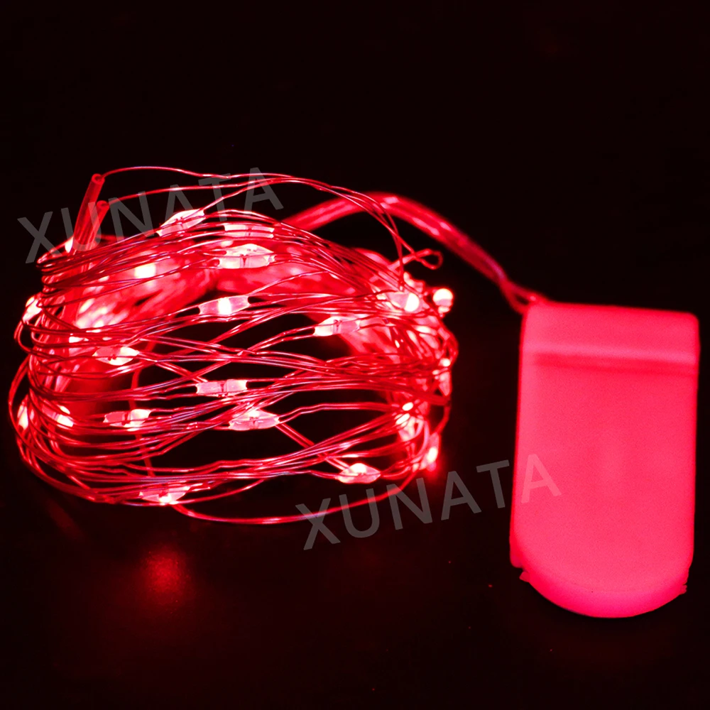 LED Silver Wire Fairy Lights Battery Operated Waterproof Led String with On Off Switch for Wedding Christmas Party Home Decor