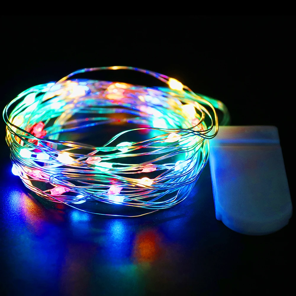 LED Silver Wire Fairy Lights Battery Operated Waterproof Led String with On Off Switch for Wedding Christmas Party Home Decor