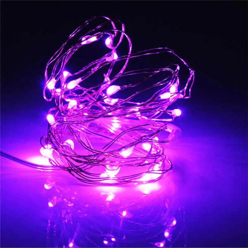 9 Color Copper Wire Fairy Garland Lamp 2M 20 LED String Lights Christmas Wedding Home Party Decoration Powered By CR2032 Battery