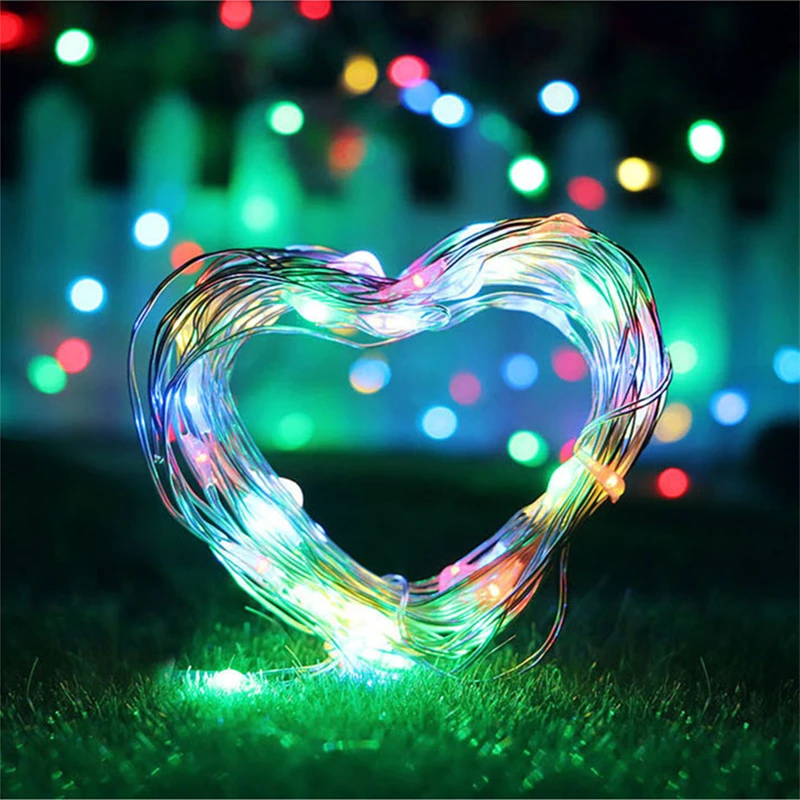 9 Color Copper Wire Fairy Garland Lamp 2M 20 LED String Lights Christmas Wedding Home Party Decoration Powered By CR2032 Battery