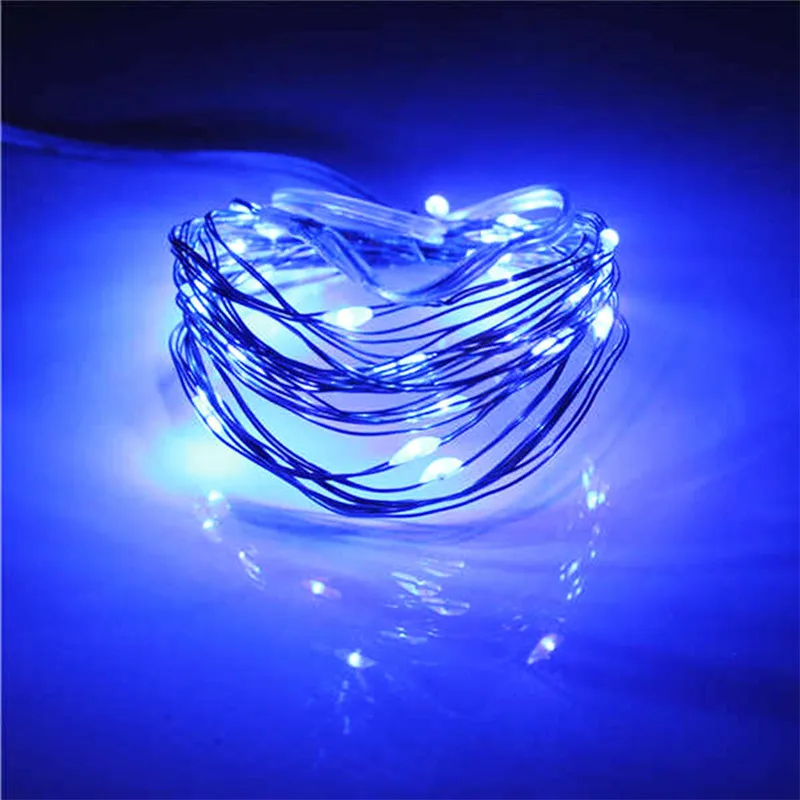 9 Color Copper Wire Fairy Garland Lamp 2M 20 LED String Lights Christmas Wedding Home Party Decoration Powered By CR2032 Battery