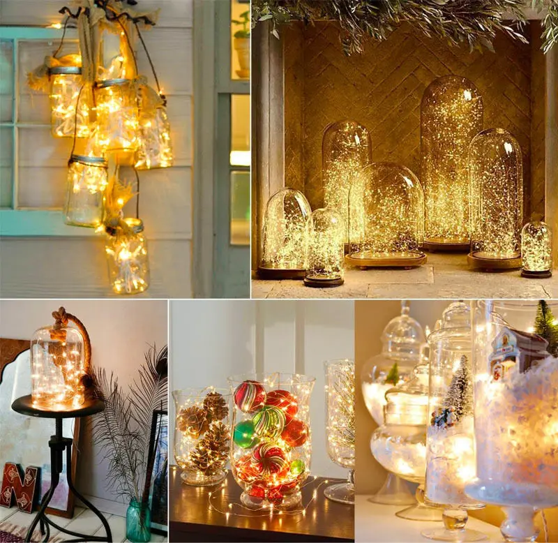 9 Color Copper Wire Fairy Garland Lamp 2M 20 LED String Lights Christmas Wedding Home Party Decoration Powered By CR2032 Battery