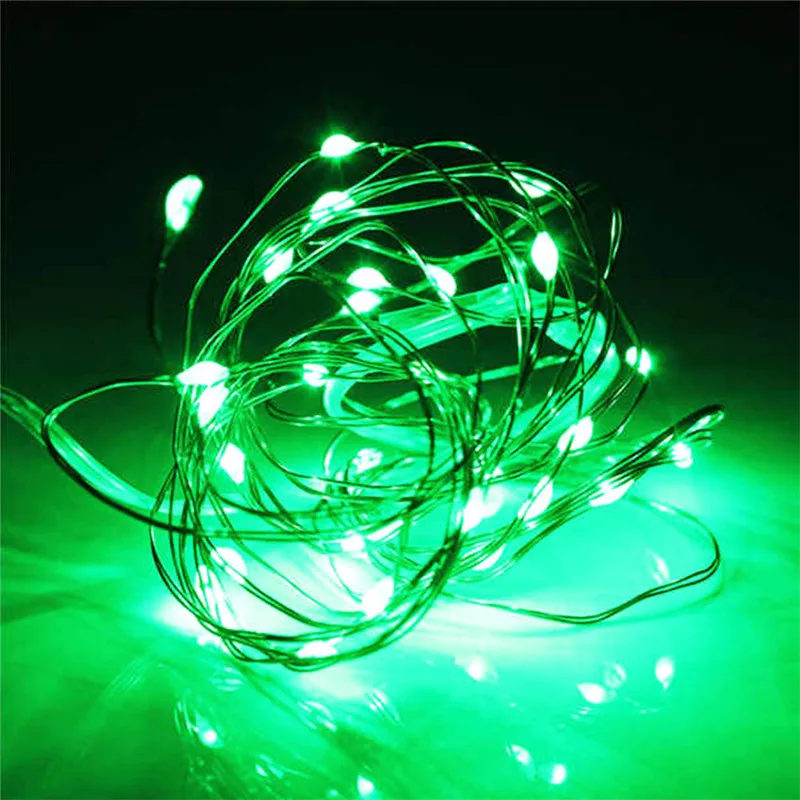 9 Color Copper Wire Fairy Garland Lamp 2M 20 LED String Lights Christmas Wedding Home Party Decoration Powered By CR2032 Battery