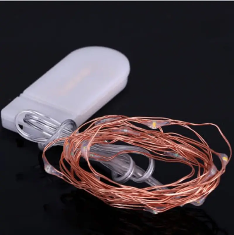 9 Color Copper Wire Fairy Garland Lamp 2M 20 LED String Lights Christmas Wedding Home Party Decoration Powered By CR2032 Battery